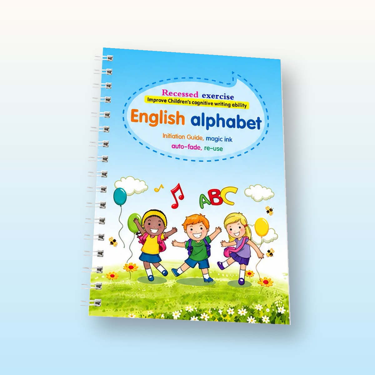English Alphabet workbook, angled view